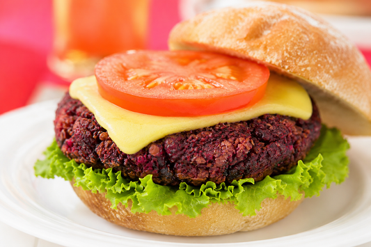 Hambúrguer vegano de beterraba