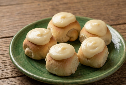 Pão doce de coco com creme