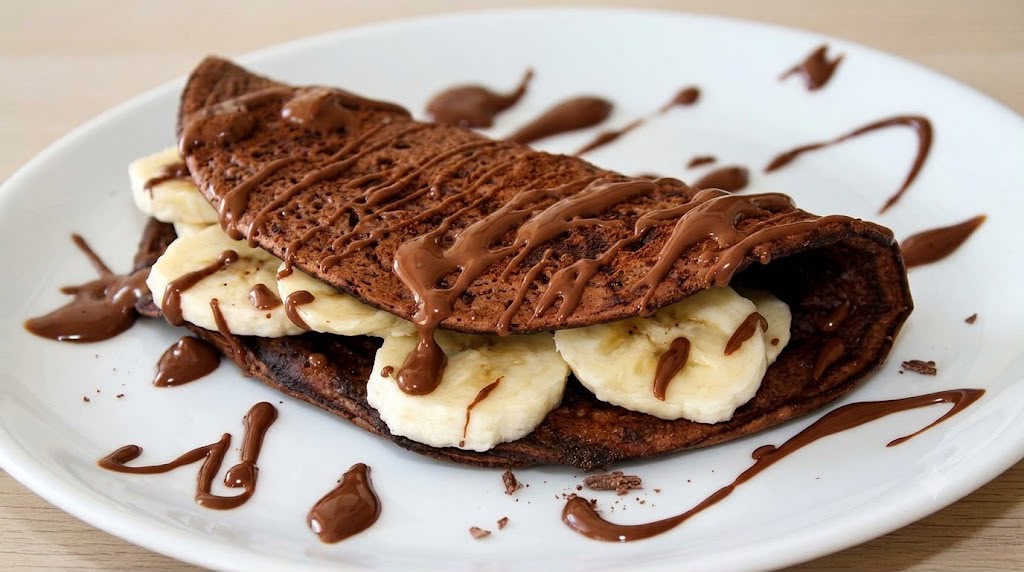 Panqueca de cacau com banana