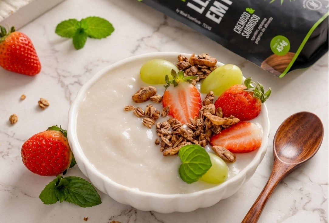Iogurte de coco vegano