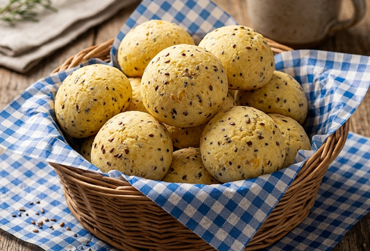 Pãozinho de Batata Doce com Chia