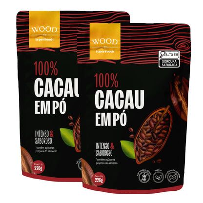 Kit 2 Cacau Em Pó Alcalino Natural 100% Cacau 226g
