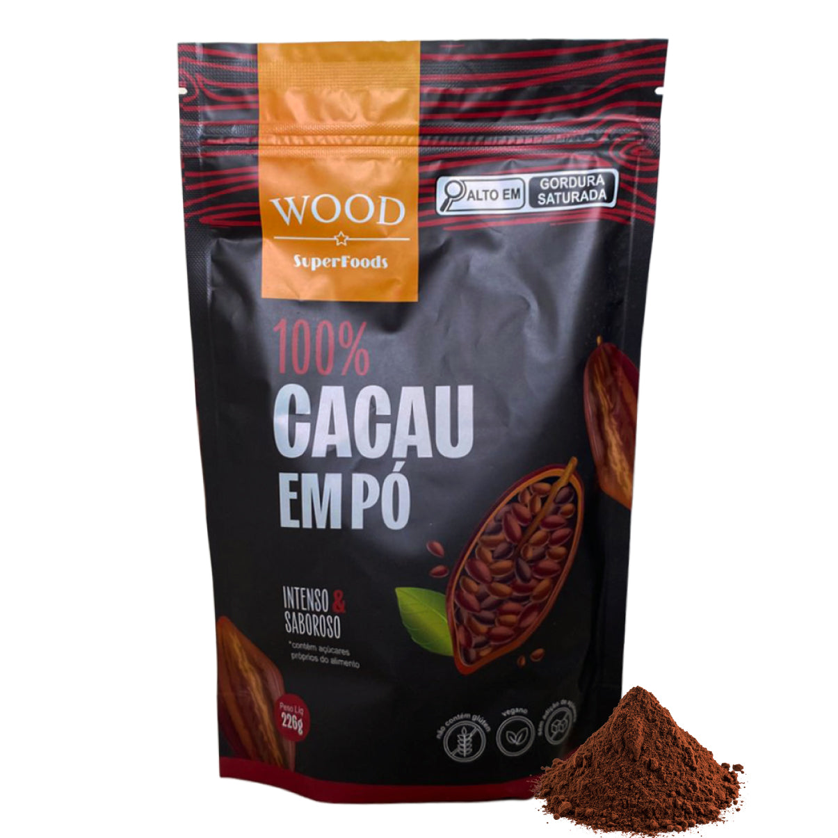 Cacau Em Pó Alcalino Natural 100% Cacau 226g