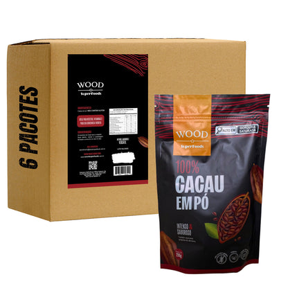 Kit 6 Cacau Em Pó Alcalino Natural 100% Cacau 226g