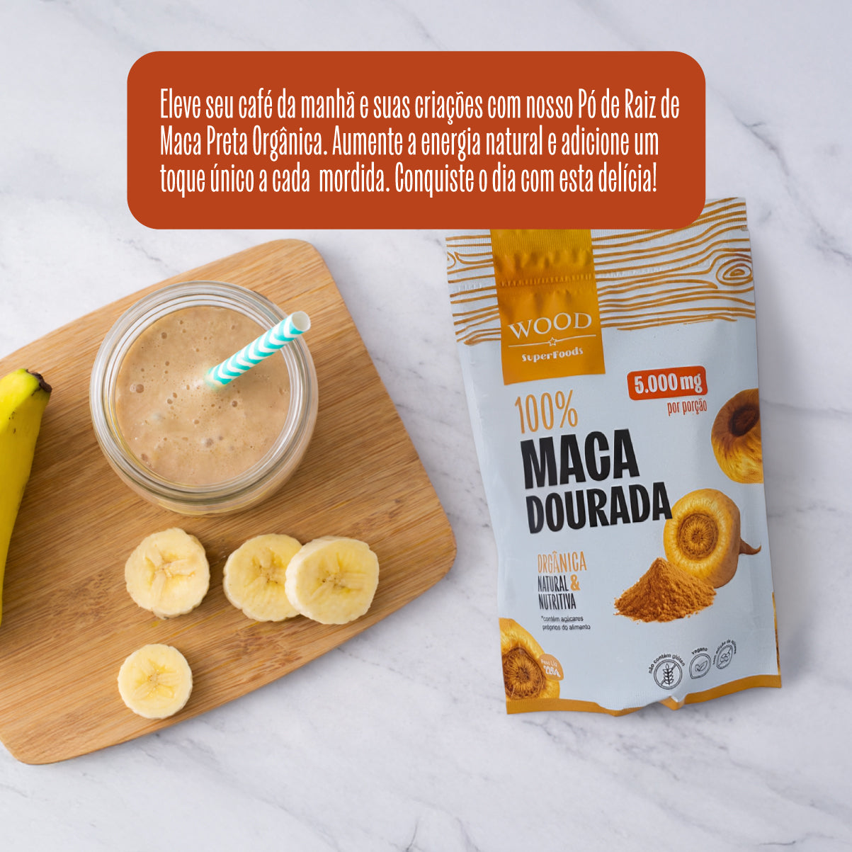 Kit 2 Maca Peruana Dourada Em Pó Premium 100% Pura 226g Wood