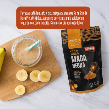 Maca Peruana Negra Em Pó Premium 100% Pura 226g Wood