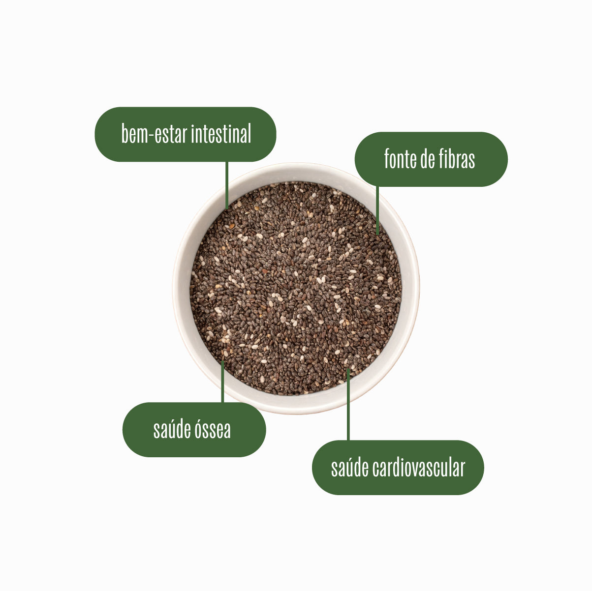 Semente de Chia 100% Pura Premium 567g Wood Superfoods