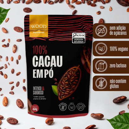 Kit 2 Cacau Em Pó Alcalino Natural 100% Cacau 454g