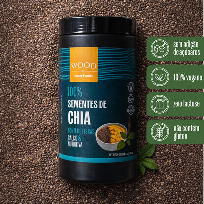 Semente de Chia 100% Pura Premium 567g Wood Superfoods