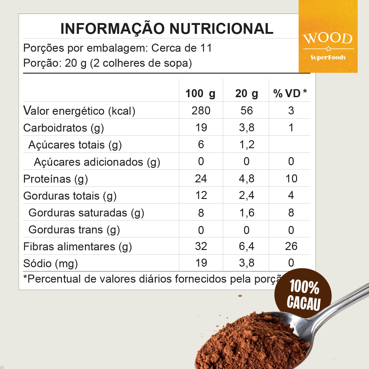 Kit 3 Cacau Em Pó Alcalino Natural 100% Cacau 226g
