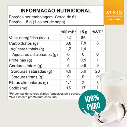 Leite de Coco em Pó 100% Puro Vegano Sem Lactose 907g