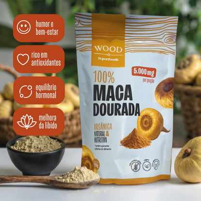 Kit 2 Maca Peruana Dourada Em Pó Premium 100% Pura 226g Wood