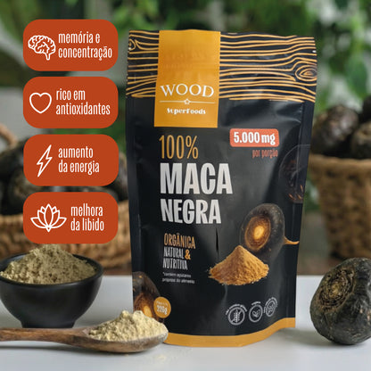 Maca Peruana Negra Em Pó Premium 100% Pura 226g Wood
