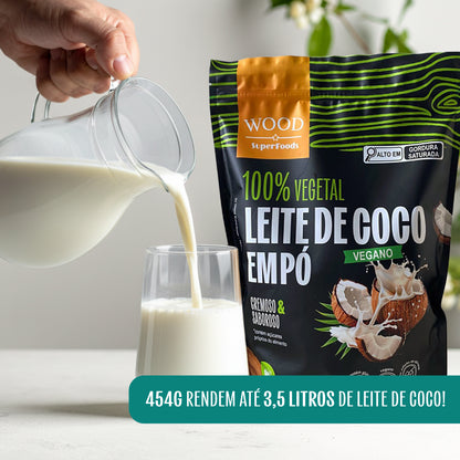 Kit 6 Leite de Coco em Pó 100% Vegetal Vegano Sem Lactose 454g