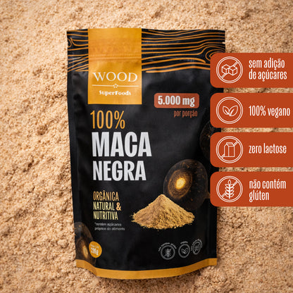 Maca Peruana Negra Em Pó Premium 100% Pura 226g Wood