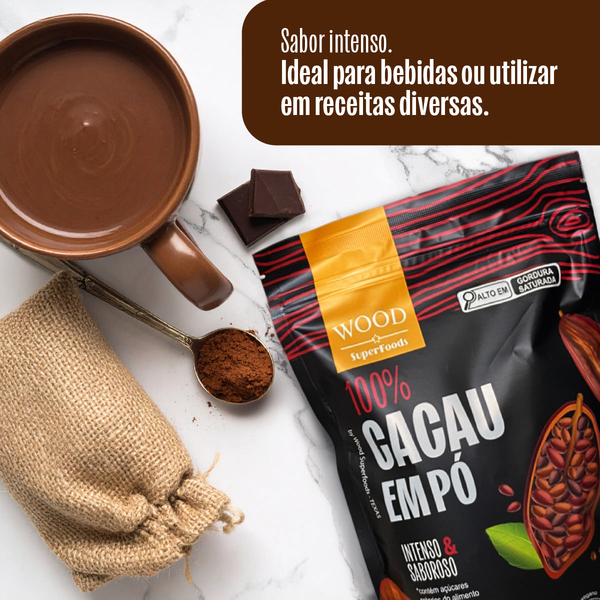Cacau Em Pó Alcalino Natural 100% Cacau 226g