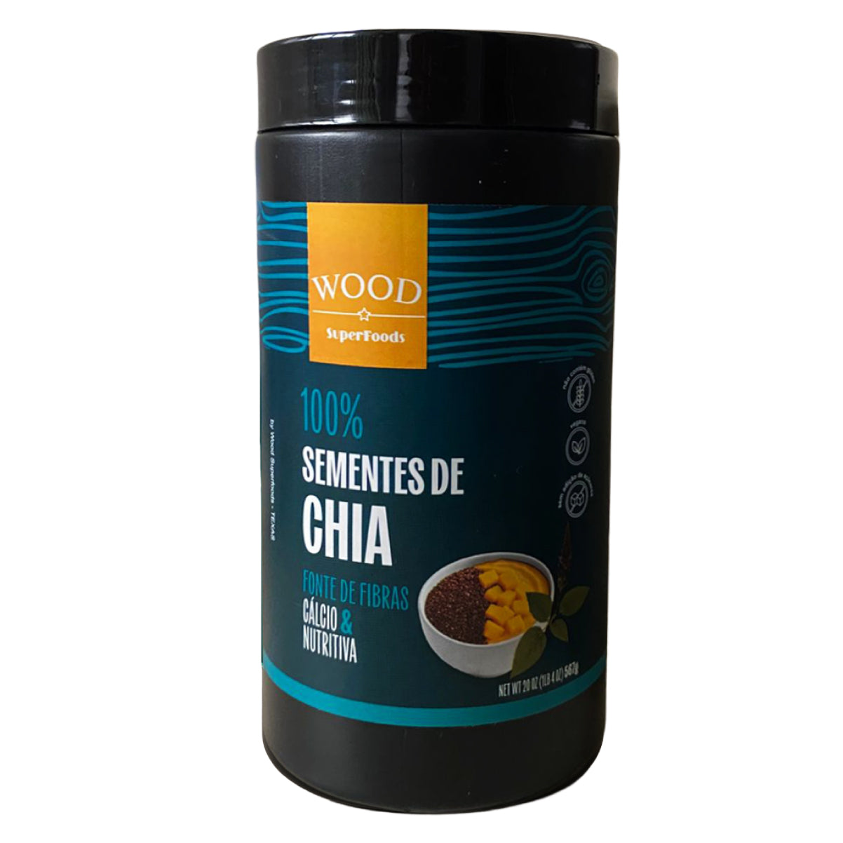 Semente de Chia 100% Pura Premium 567g Wood Superfoods