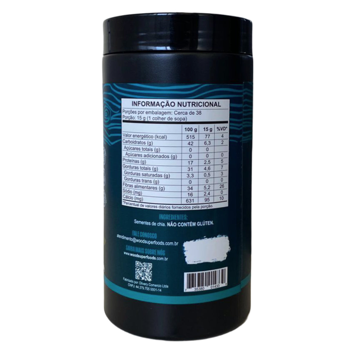 Semente de Chia 100% Pura Premium 567g Wood Superfoods